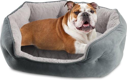 Show full view: Arlee Home & Pet Cozy Orthopedic Bolster Dog Bed, Gray, Small slide 2 of 11