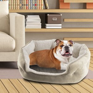Arlee Home & Pet Cozy Orthopedic Bolster Dog Bed, Sand, Small