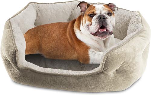 Show full view: Arlee Home & Pet Cozy Orthopedic Bolster Dog Bed, Sand, Small slide 2 of 11