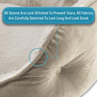 Show full view: Arlee Home & Pet Cozy Orthopedic Bolster Dog Bed, Sand, Small slide 6 of 11