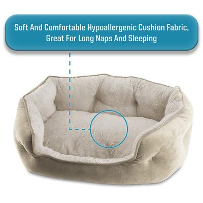 Show full view: Arlee Home & Pet Cozy Orthopedic Bolster Dog Bed, Sand, Small slide 8 of 11