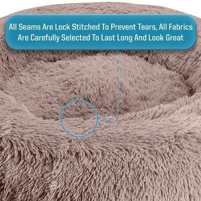 Show full view: Arlee Home & Pet Donut Orthopedic Bolster Dog Bed, Blush, Medium slide 6 of 11