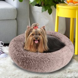 Arlee Home & Pet Donut Orthopedic Bolster Dog Bed, Blush, Small