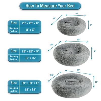 Show full view: Arlee Home & Pet Donut Orthopedic Bolster Dog Bed, Charcoal, Large slide 2 of 11