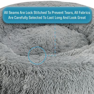 Show full view: Arlee Home & Pet Donut Orthopedic Bolster Dog Bed, Charcoal, Medium slide 6 of 11