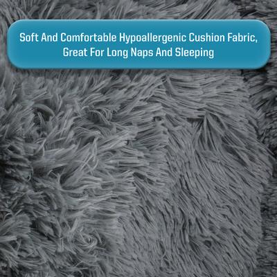 Show full view: Arlee Home & Pet Donut Orthopedic Bolster Dog Bed, Charcoal, Medium slide 7 of 11