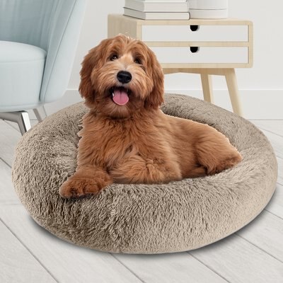 Arlee Home & Pet Arlee Home & Pet Donut Orthopedic Bolster Dog Bed, Taupe, Large