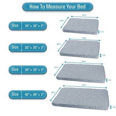 Show full view: Arlee Home & Pet Memory Foam Dog Crate Mat, Stone Blue, Large slide 2 of 10