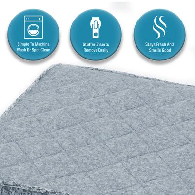 Show full view: Arlee Home & Pet Memory Foam Dog Crate Mat, Stone Blue, Large slide 6 of 10