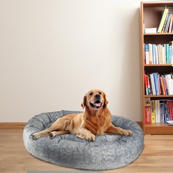 Arlee Home & Pet Orbit Orthopedic Bolster Dog Bed, Dark Gray, Large