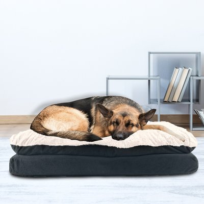 Arlee Home & Pet Arlee Home & Pet Orthopedic Pillow Topper Dog Bed, Blue, Large