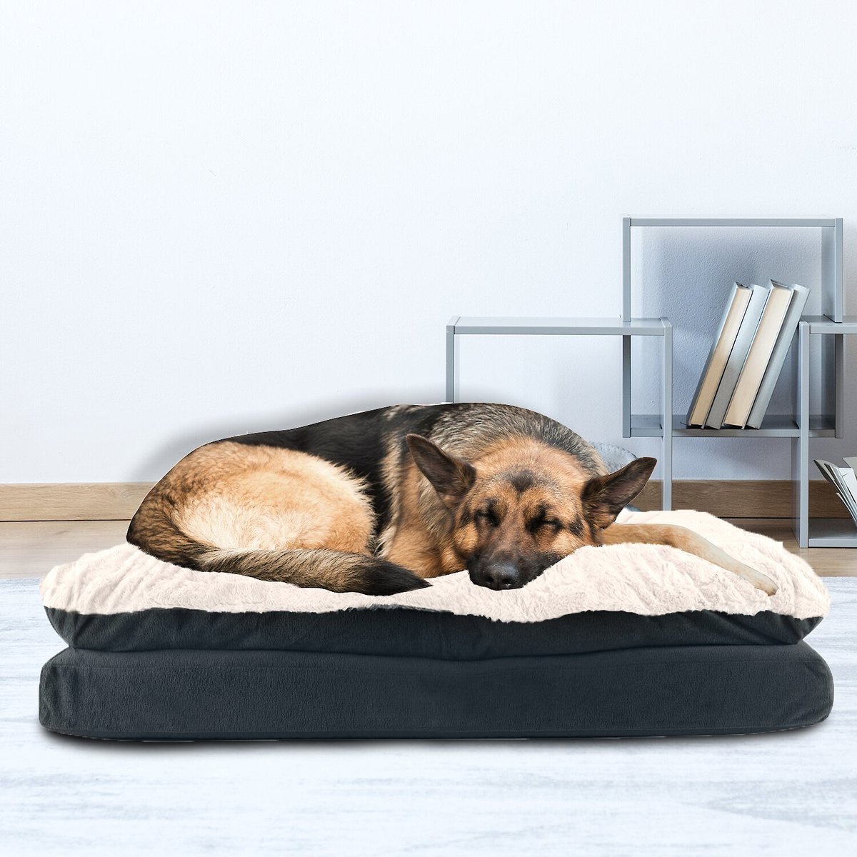 Arlee Home & Pet Orthopedic Pillow Topper Dog Bed, Blue, X-Large