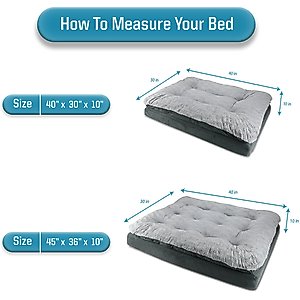 Arlee Home & Pet Orthopedic Pillow Topper Dog Bed, Charcoal, Large