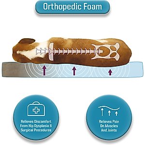 Arlee Home & Pet Orthopedic Pillow Topper Dog Bed, Charcoal, Large