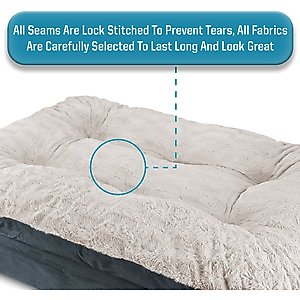 Arlee Home & Pet Orthopedic Pillow Topper Dog Bed, Charcoal, Large