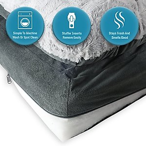 Arlee Home & Pet Orthopedic Pillow Topper Dog Bed, Charcoal, Large