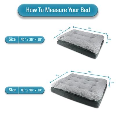 Show full view: Arlee Home & Pet Orthopedic Pillow Topper Dog Bed, Charcoal, X-Large slide 3 of 11