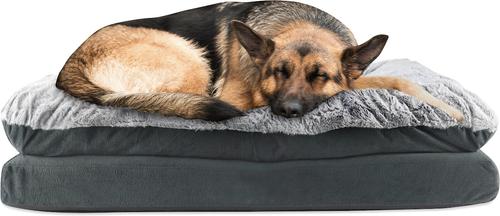 Show full view: Arlee Home & Pet Orthopedic Pillow Topper Dog Bed, Charcoal, X-Large slide 4 of 11