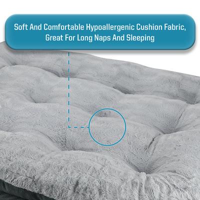 Show full view: Arlee Home & Pet Orthopedic Pillow Topper Dog Bed, Charcoal, X-Large slide 7 of 11