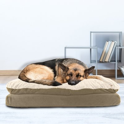 Arlee Home & Pet Arlee Home & Pet Orthopedic Pillow Topper Dog Bed, Mushroom, X-Large