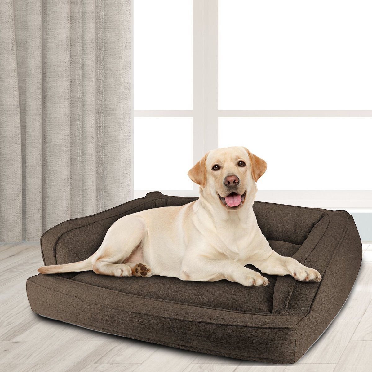 Arlee Home & Pet Orthopedic Sofa Dog Bed, Brown, Large