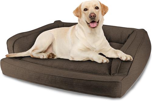 Show full view: Arlee Home & Pet Orthopedic Sofa Dog Bed, Brown, Large slide 2 of 11