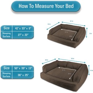 Arlee Home & Pet Orthopedic Sofa Dog Bed, Brown, Large