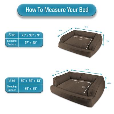 Show full view: Arlee Home & Pet Orthopedic Sofa Dog Bed, Brown, Large slide 4 of 11