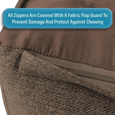 Show full view: Arlee Home & Pet Orthopedic Sofa Dog Bed, Brown, Large slide 7 of 11