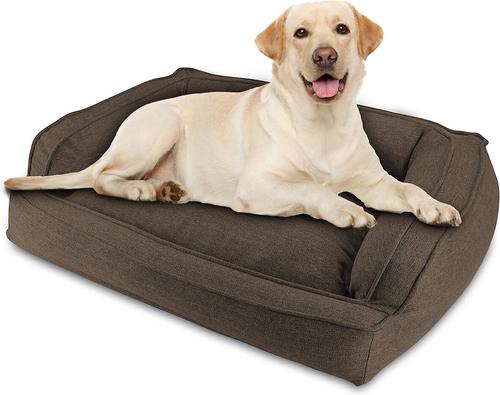 Show full view: Arlee Home & Pet Orthopedic Sofa Dog Bed, Brown, Medium slide 3 of 12