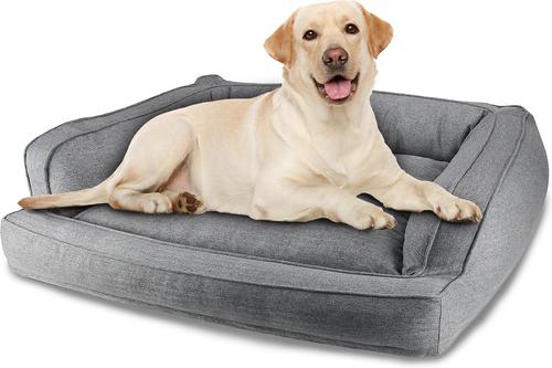 Show full view: Arlee Home & Pet Orthopedic Sofa Dog Bed, Drizzle Gray, Large slide 2 of 11