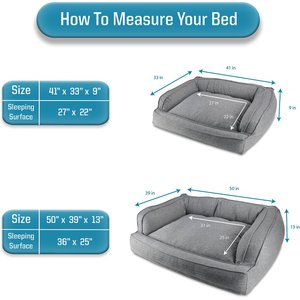 Arlee Home & Pet Orthopedic Sofa Dog Bed, Drizzle Gray, Large