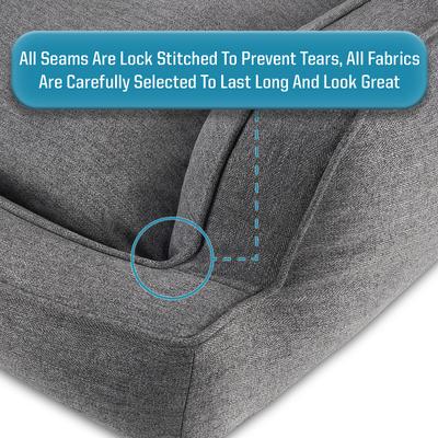 Show full view: Arlee Home & Pet Orthopedic Sofa Dog Bed, Drizzle Gray, Large slide 6 of 11