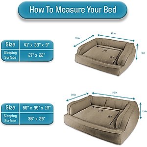 Arlee Home & Pet Orthopedic Sofa Dog Bed, Walnut, Large