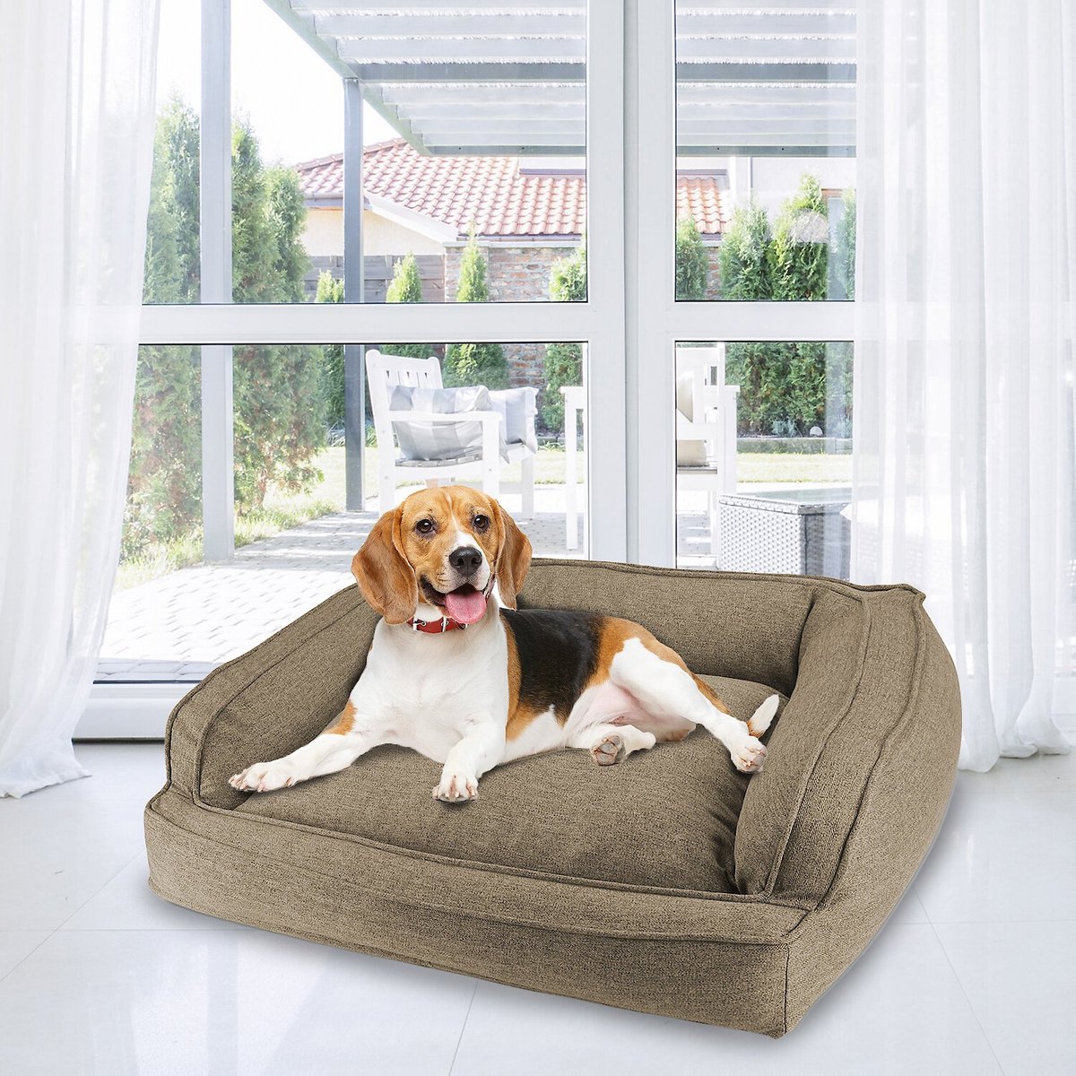 Arlee Home & Pet Orthopedic Sofa Dog Bed, Walnut, Medium