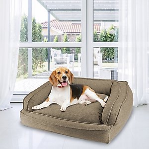 Arlee Home & Pet Orthopedic Sofa Dog Bed, Walnut, Medium