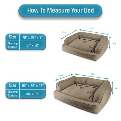 Show full view: Arlee Home & Pet Orthopedic Sofa Dog Bed, Walnut, Medium slide 4 of 11