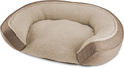 Show full view: Arlee Home & Pet Step In Orthopedic Bolster Dog Bed, Beige, Medium slide 2 of 9