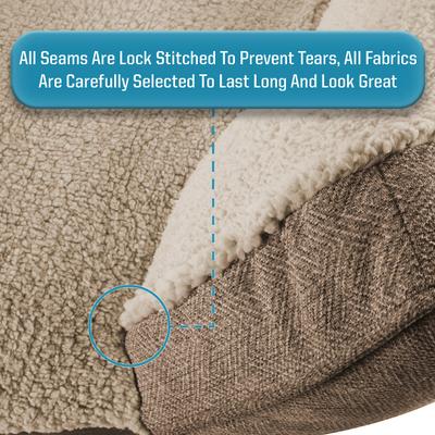 Show full view: Arlee Home & Pet Step In Orthopedic Bolster Dog Bed, Beige, Medium slide 4 of 9