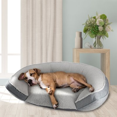 Arlee Home & Pet Arlee Home & Pet Step In Orthopedic Bolster Dog Bed, Charcoal, Large