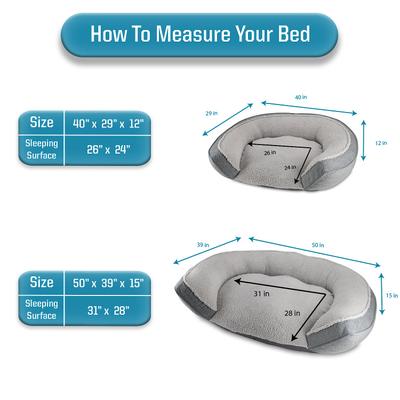 Show full view: Arlee Home & Pet Step In Orthopedic Bolster Dog Bed, Charcoal, Large slide 4 of 11