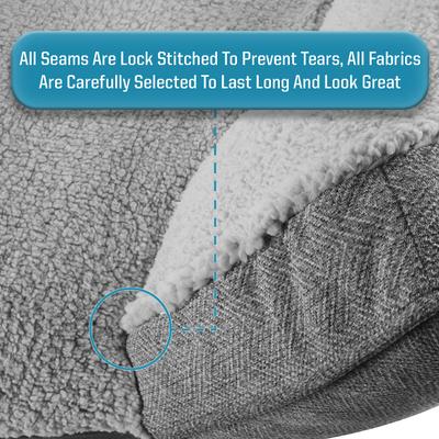 Show full view: Arlee Home & Pet Step In Orthopedic Bolster Dog Bed, Charcoal, Large slide 6 of 11