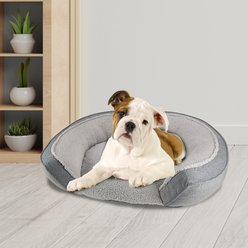Arlee Home & Pet Step In Orthopedic Bolster Dog Bed, Charcoal, Medium