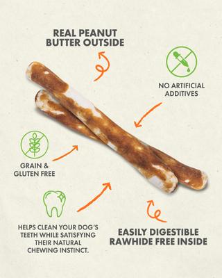Show full view: Canine Naturals Hide Free 5-inch Peanut Butter Flavor Stick Dog Chew, 10 count slide 4 of 12