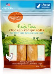 Canine Naturals Hide Free Chicken Recipe Medium Dog Treats, 2 count