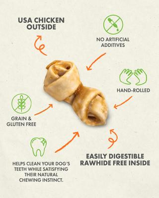 Show full view: Canine Naturals Hide Free Chicken Recipe Mini Knot Dog Chew Treat, 12 count slide 4 of 12