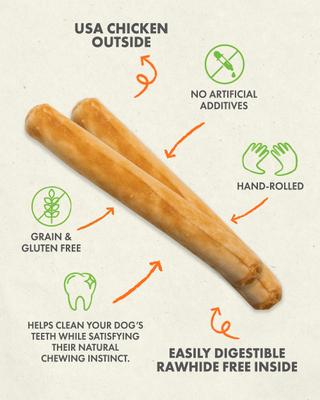 Show full view: Canine Naturals Hide Free Chicken Recipe Roll Dog Chew, 2 count slide 4 of 12