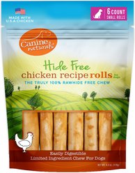 Canine Naturals Hide Free Chicken Recipe Small Rolls Dog Treat, 6 Count