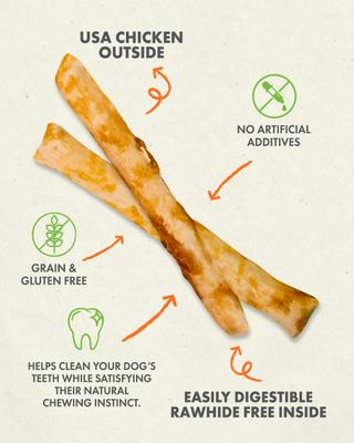 Show full view: Canine Naturals Hide Free Chicken Recipe Stick Dog Chew, 10 count slide 4 of 12