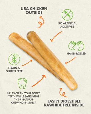 Show full view: Canine Naturals Hide Free Chicken Recipe X-Large Roll Dog Chew Treat, 2 count slide 4 of 12